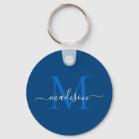 Marinho Azul Branco Monograma Nome Moderno Raparig