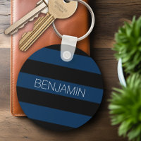 Marinho Blue e Black Rugby Stripes com nome person
