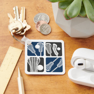 Chaveiro Marinho Blue Lacrosse Blocos de palitos e entalhes