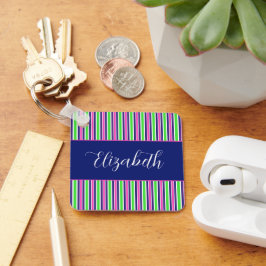 Chaveiro Marinho verde rosa-pré-disquete Bandas azuis perso