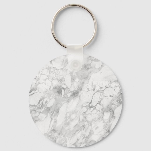 Chaveiro Mármore Cinza Branco Clássico Elegante Brilho (Frente)