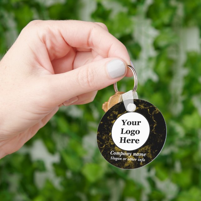 Chaveiro Mármore negro e dourado (Mão)