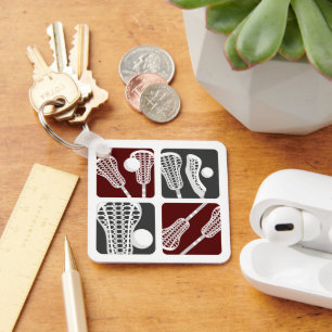 Chaveiro Maroon Lacrosse Blocos de Vinhetas e Bolas