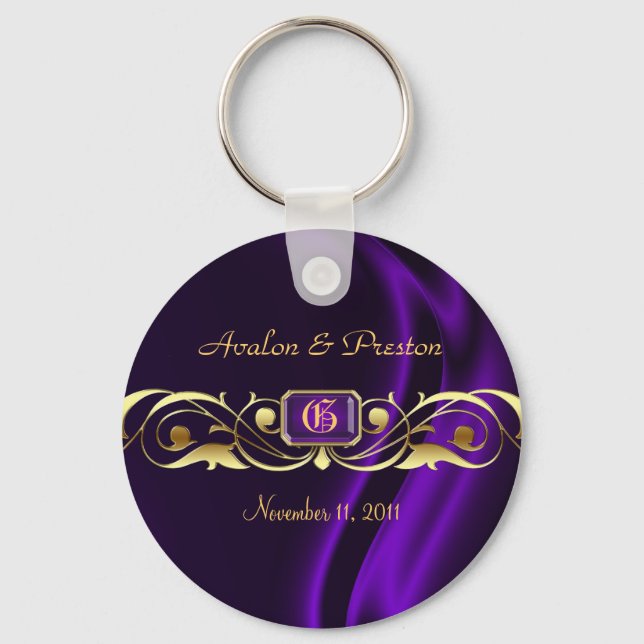 Chaveiro Marquês Roxo Pearl de Pergaminho Dourado (Frente)