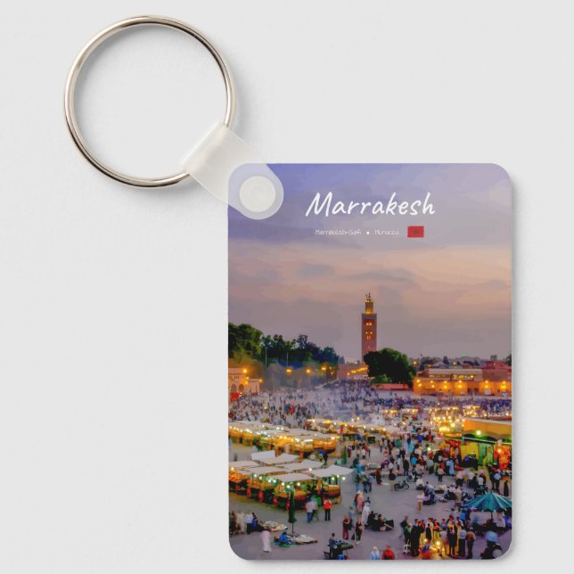 Chaveiro Marrakesh, Marrocos - Praça Jemaa el Fnaa Clássica (Frente)
