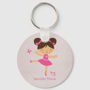 Chaveiro marrom personalizado bonito da bailarina