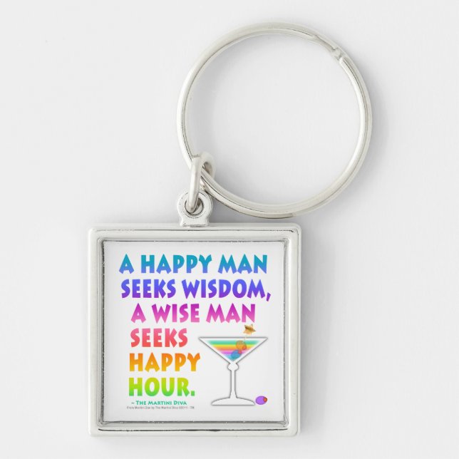 Chaveiro MARTINI ZEN: Homem Sábio Procura Hora Feliz  Pinge (Frente)