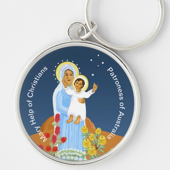 Chaveiro Mary ajuda os cristãos (Frente)
