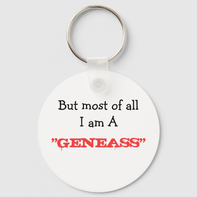 Chaveiro Mas, acima de tudo, sou um "GENEASS" (Frente)