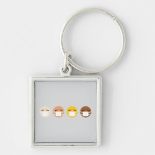 Chaveiro Máscara de Emoji Faces para Cima COVID