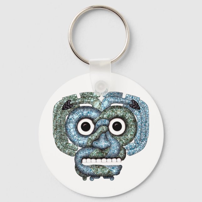 Chaveiro Máscara de Tlaloc Mosaico Aztec (Frente)