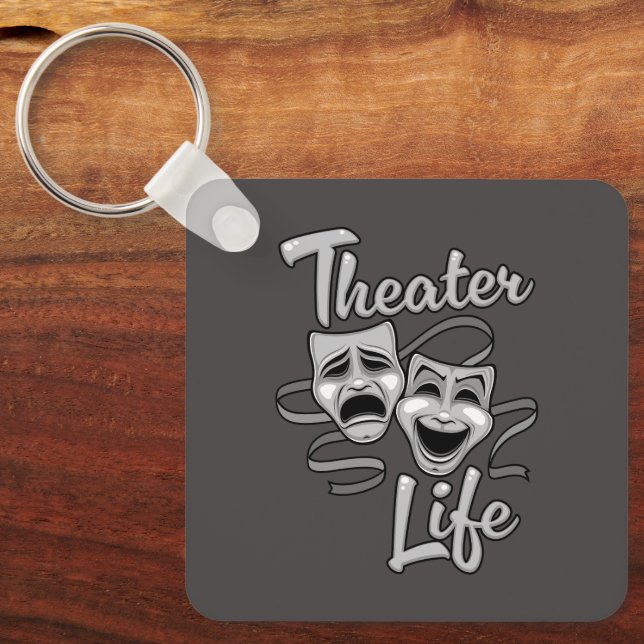 Chaveiro Máscaras de Comédia e Tragédia da Vida em Teatro (Frente)
