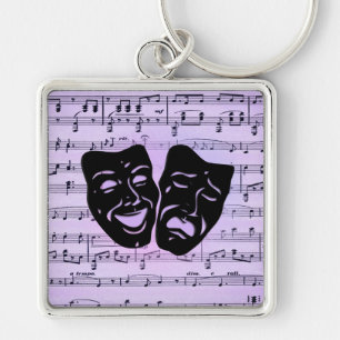 Chaveiro Máscaras de Música e Teatro Roxas