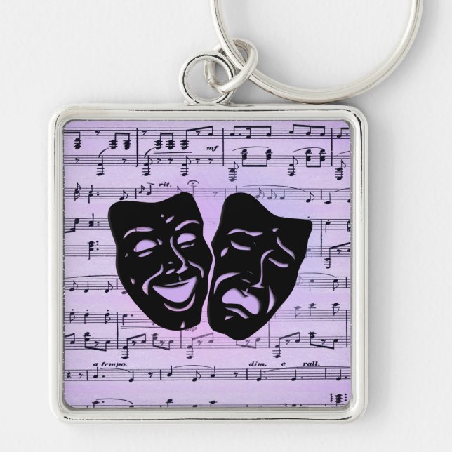 Chaveiro Máscaras de Música e Teatro Roxas (Frente)