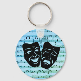 Chaveiro Máscaras de Teatro de Música Azul Unem Artes