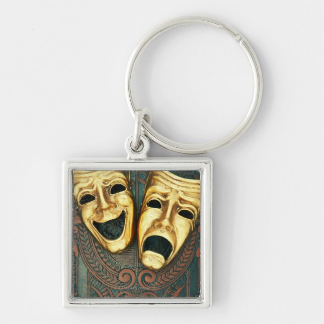 Chaveiro Máscaras douradas da comédia e da tragédia no (Frente)