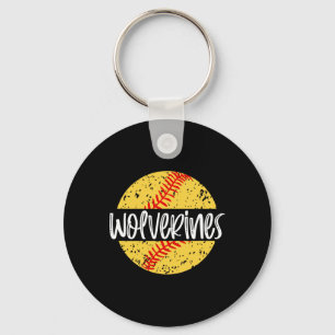 Chaveiro Mascote da Equipe de Softbol Wolverines Espírito E