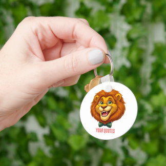 Chaveiro Mascote de Leão Adorável com Gravata Borboleta par