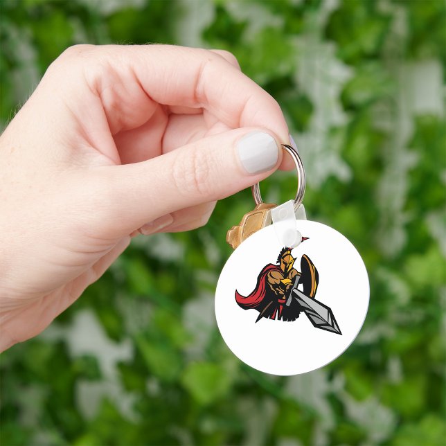 Chaveiro Mascote Guerreiro Espartano Vermelho e Dourado Ous (Criador carregado)
