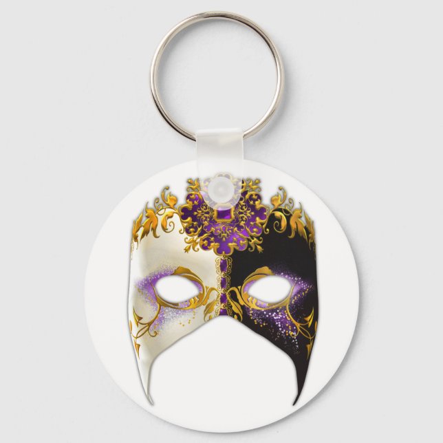 Chaveiro Masque veneziano: Joia Roxa Ametista (Frente)
