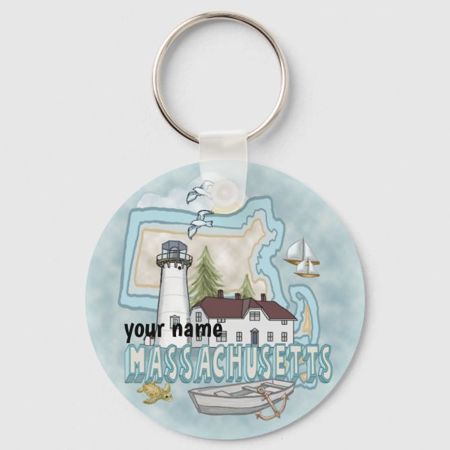 Chaveiro Massachusetts Lighthouse (Frente)