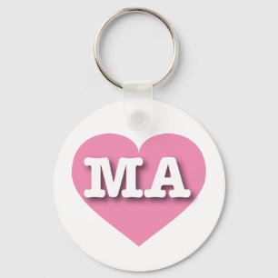 Chaveiro Massachusetts Pink Heart - Eu amo MÃES
