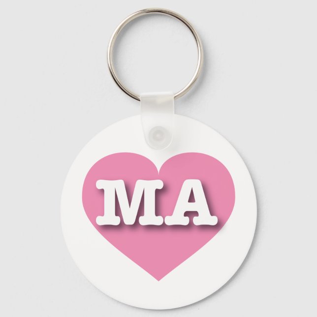Chaveiro Massachusetts Pink Heart - Eu amo MÃES (Frente)