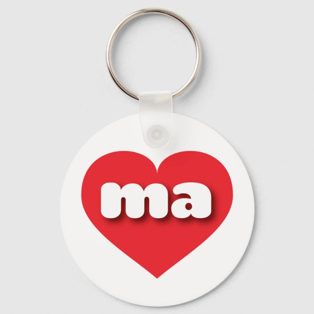 Chaveiro Massachusetts Red Heart - Eu amo MÃES (Frente)