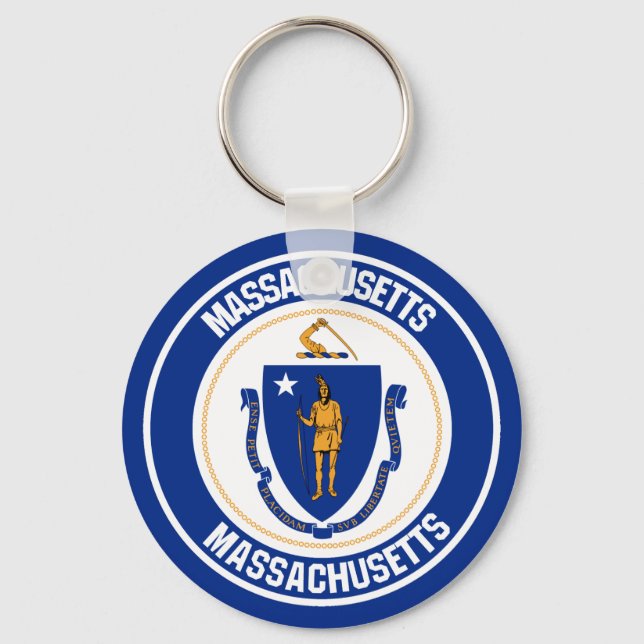 Chaveiro Massachusetts Round Emblem (Frente)