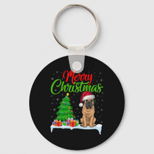 Chaveiro Mastiff Dog Árvore de Natal Luz Xmas Mastiff Dog