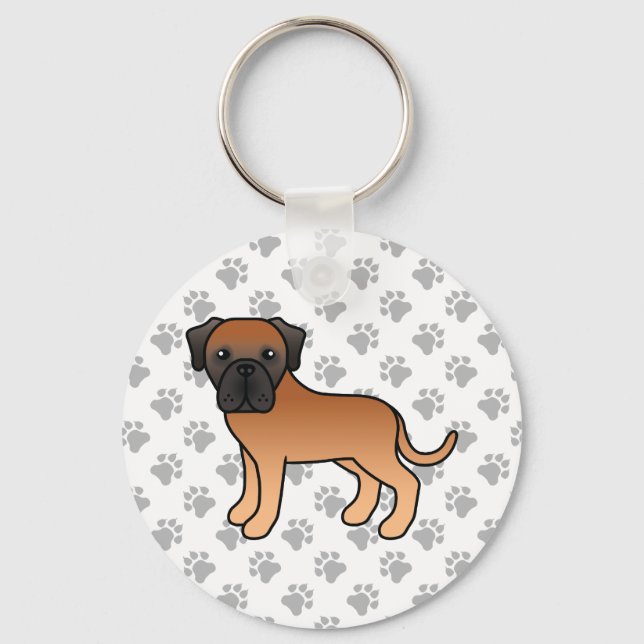 Chaveiro Mastim Inglês Dourado Cachorro Cartoon Fofo (Frente)
