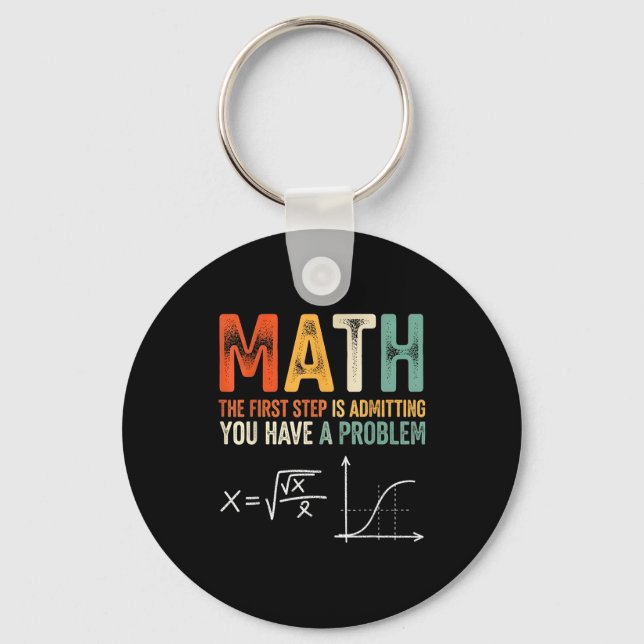 Chaveiro Matemática o primeiro passo é admitir que tem um p (Frente)