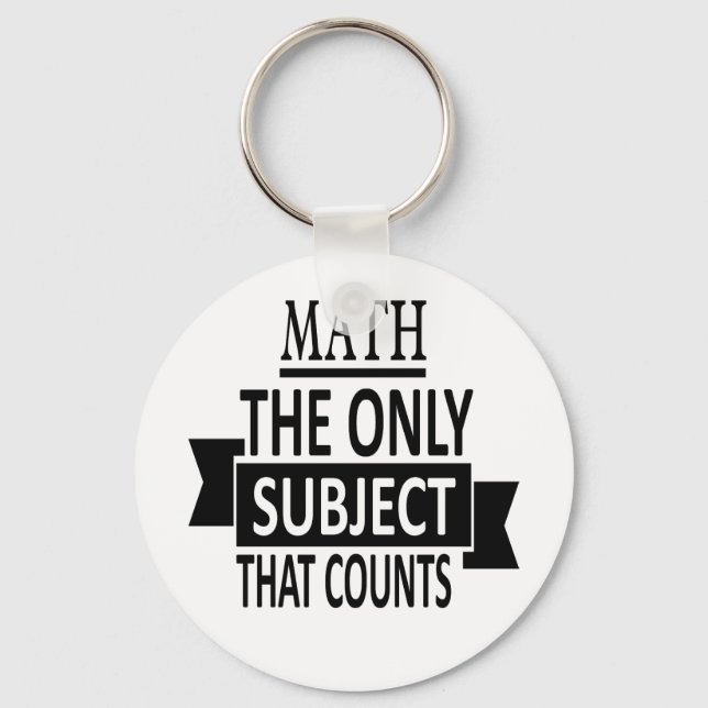 Chaveiro Matemática. O único assunto que conta. Piada do jo (Frente)
