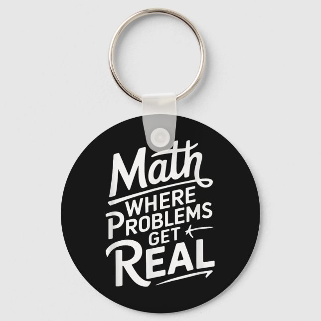 Chaveiro Matemática onde os problemas se tornam reais (Frente)