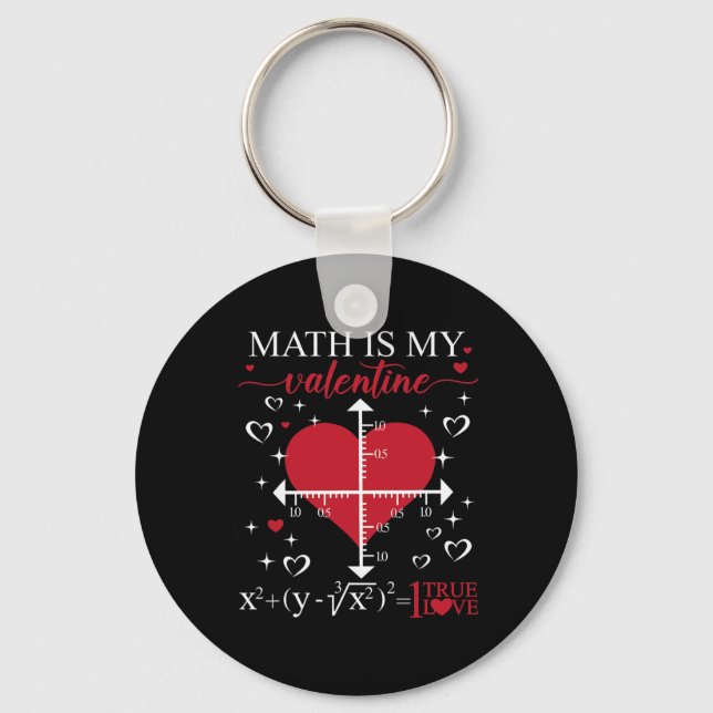 Chaveiro Math Is My Valentine Geometry Math Teacher Appreci (Frente)