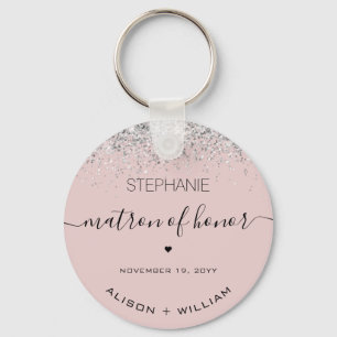 Chaveiro Matrimônio Personalizado de Honra Glitter confetti