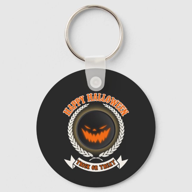 Chaveiro Mau do Dia das Bruxas Cara de Abóbora Noite Estran (Frente)