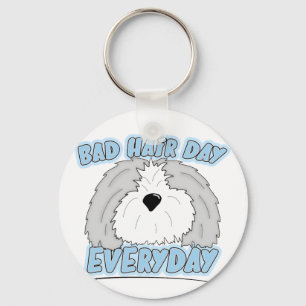 Chaveiro mau do Sheepdog do dia do cabelo