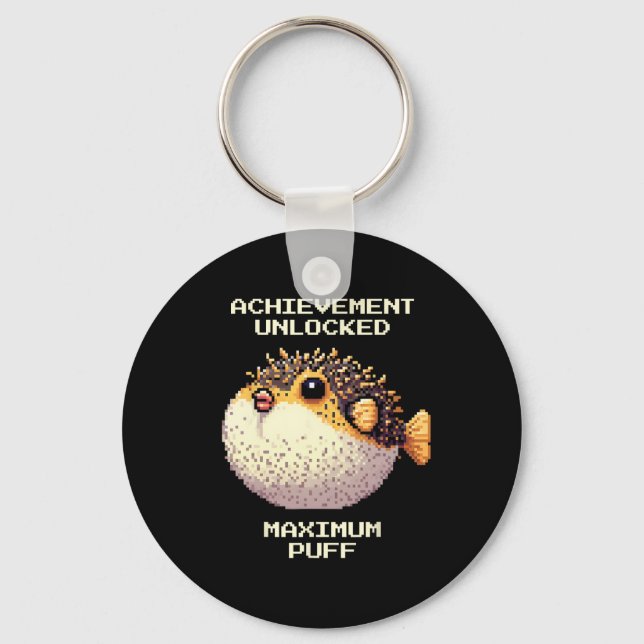Chaveiro Max Puff Conquistou Pixel Pufferfish Arte Retro Ga (Frente)