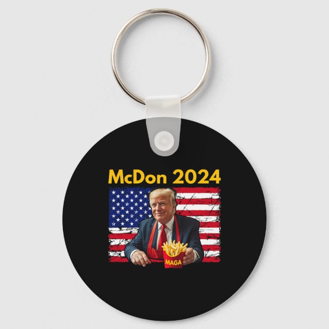 Chaveiro Mcdon Engraçado Donald Trump Batata Frita Cozinhan (Frente)