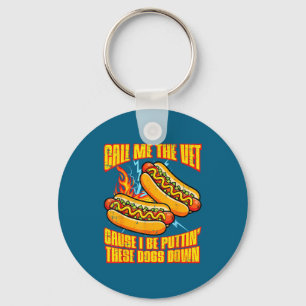 Chaveiro Me chame de cachorro-quente veterano piada engraça