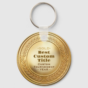 Chaveiro Medal Personalizado 3D Realista Folha de Ouro Edit