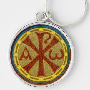 Chaveiro Medalhão Chi Rho / Alfa Ômega do SNV 36