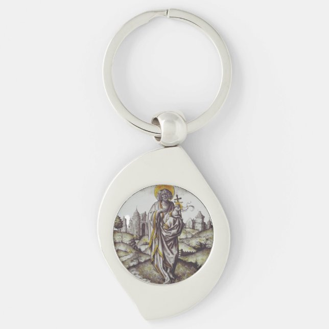 Chaveiro Medalhão com São João Batista (Frente)