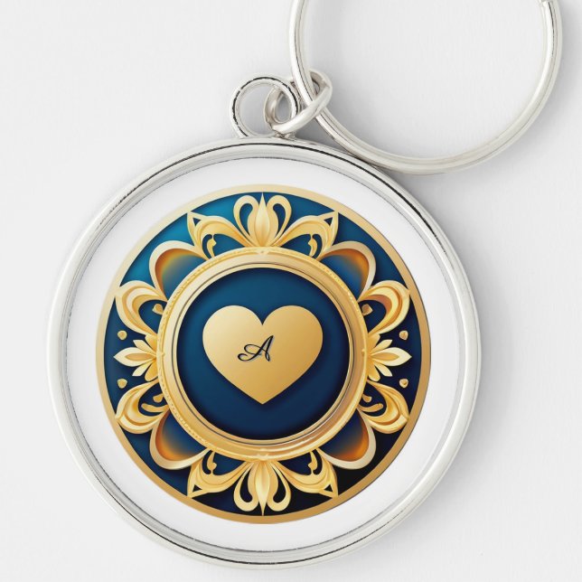 Chaveiro Medalhão de Coração de Ouro (Frente)