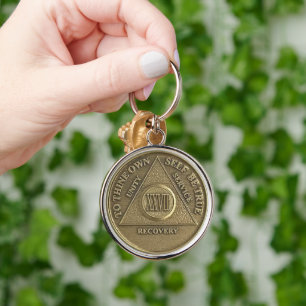 Chaveiro Medalhão de Grandes Aniversário Sóbrio de 27 Anos