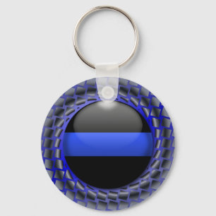 Chaveiro Medalhão Thin Blue Line