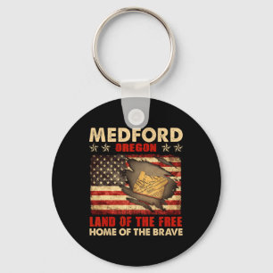 Chaveiro Medford Oregon EUA Bandeira 4 De Julho 