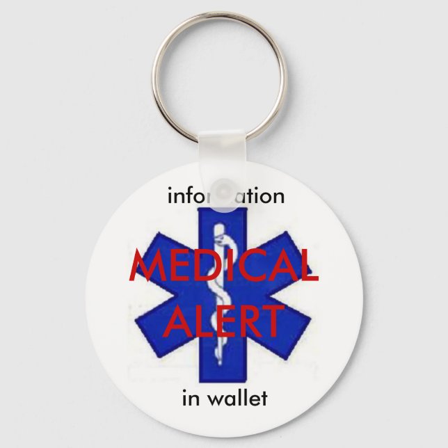 Chaveiro Medical Alert Info Keychain (Frente)