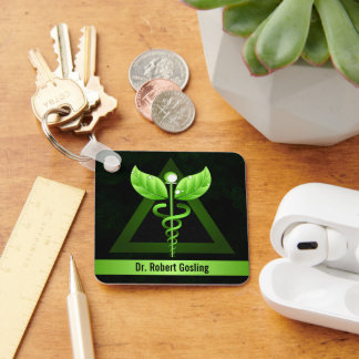 Chaveiro Medicina Alternativo de Caduco Verde Escuro Person